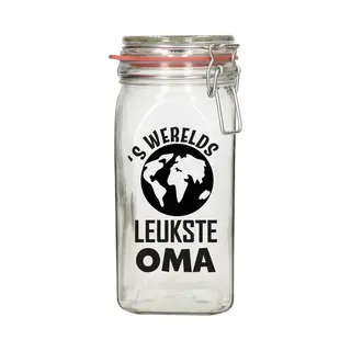 Bellatio Decorations Cadeau Voorraadpot/snoeppot - Oma - Glas - 12 X 7 Cm - 1, 5 Liter - Verjaardag