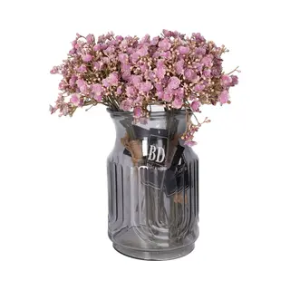 Bellatio Design Kunstbloemen Boeket Gipskruid - 30 Cm - Paars - Kunst Zijdebloem - Gypsophila