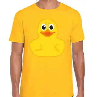 Bellatio Decorations Verkleed T-shirt Heren - Geel - Lief Badeendje - Foute Party/themafeest S
