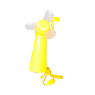 Mini Ventilator/handventilator - 11 Cm - Met Draaimechaniek - Geel - Verkoeling In Zomer