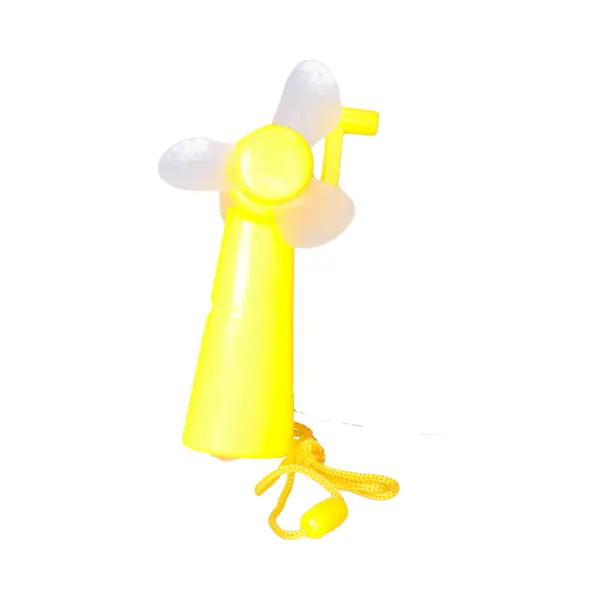 Mini Ventilator/handventilator - 11 Cm - Met Draaimechaniek - Geel - Verkoeling In Zomer thumbnail