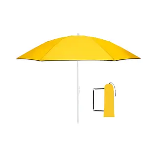 Makito Strand Parasol Vibe - D160 Cm - Geel - Opvouwbaar - Verstelbare Hoogte - Met Opbergtas