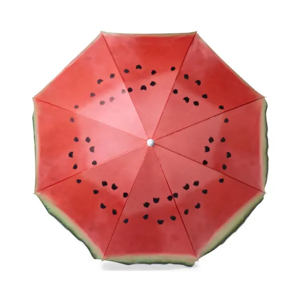 Makito Strand Parasol Watermeloen - D160 Cm - Opvouwbaar - Verstelbare Hoogte - Met Opbergtas thumbnail