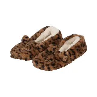 Apollo Ballerina Sloffen - Maat 37/39 - Bruin - Luipaard Print - Pantoffels - Antislip Zool