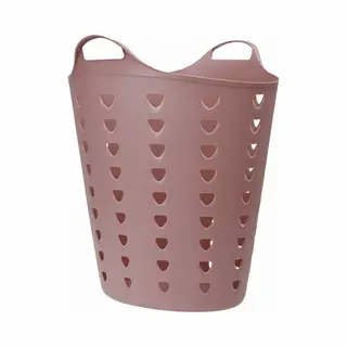 Excellent Houseware Flexibele Wasmand - Oudroze - 60 Liter - Kunststof - 47 X 50 Cm
