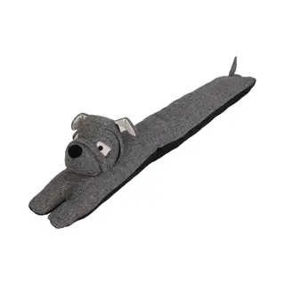 Hond Tochtstopper - 90 Cm - Grijs - Polyester - Isolerend - Tochtrol