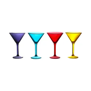 Home Deco Factory Cocktailglazen - 4x - Kunststof - 24 Cl - Martini Glas