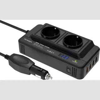 Travli Omvormer 12v 230v - Autolader - Draagbare Omvormer - 2x 230V Stopcontact – 4x 5V Usb Oplaadpoorten