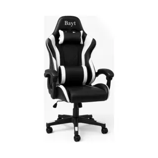 Bayt Gamestoel - Gaming Chair - Gamingstoel - Verstelbare Rugleuning - Comfortabele Game Stoel - Zwart En Wit