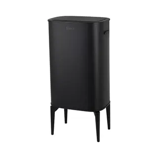 Bayt Afvalemmer Met Stabiele Poten – Touch-opening – Geschikt Voor Zakken Van 60 L – Keukenafvalemmer – Roestvrij Staal – Zwart