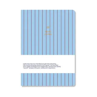 A-Journal Receptenboek - Blauw Gestreept