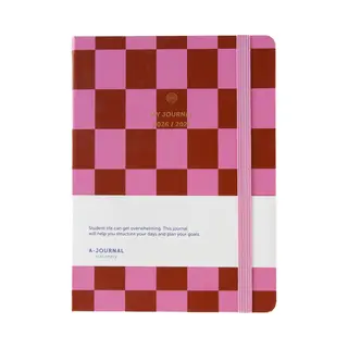 A-Journal My Journal Schoolagenda 2026-2027 Geruit Roze