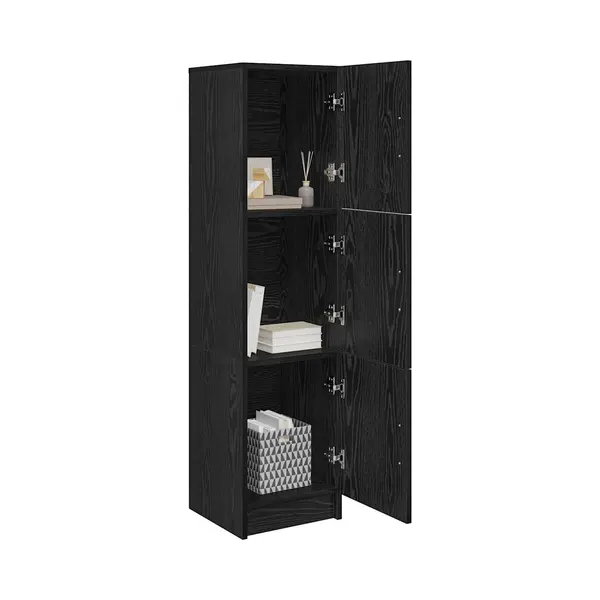 Highboard Black Oak 31.5 X 32 X 124 Cm Engineered Wood Vidaxl thumbnail