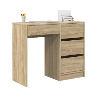 VidaXL Bureau Met Lade Sonoma Eik 90 X 37.5 X 75 Cm Bewerkt Hout
