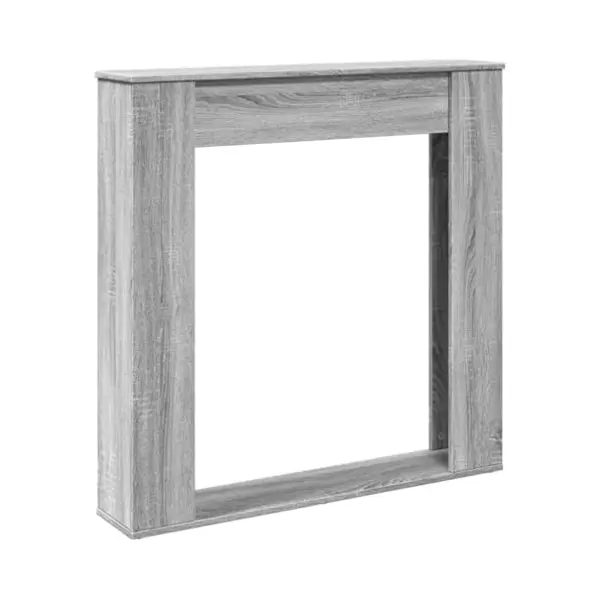 VidaXL Electric Fireplace Surround/Mantel - Grey Sonoma Engineered Wood - 100x20x100 Cm - Modern Decorative Frame With Functional Shelf thumbnail