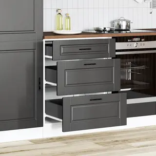 Vidaxl - Kitchen Base Cabinet Porto Black Engineered Wood