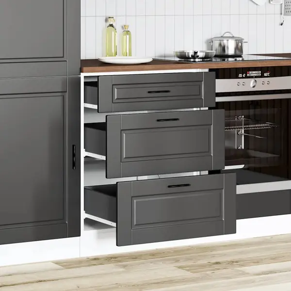 Vidaxl - Kitchen Base Cabinet Porto Black Engineered Wood thumbnail