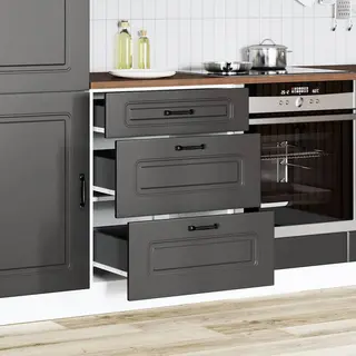 Vidaxl Küchenunterschrank Kalmar Schwarz Holzwerkstoff