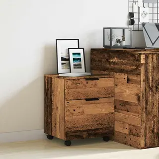 VidaXL Dossierkast Verrijdbaar 45x38x54cm Bewerkt Hout Oud Houtkleurig