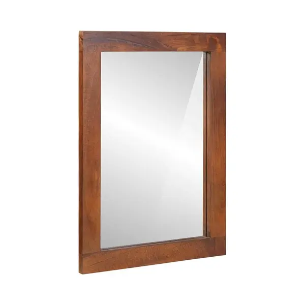 Mirror Brown, Silver 50 X 70 Cm Solid Mango Wood, Glass Vidaxl thumbnail