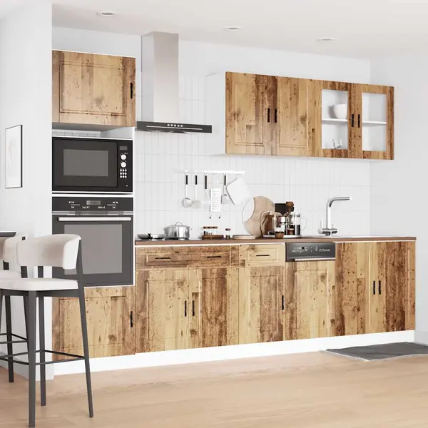 Vidaxl - 7 Piece Kitchen Cabinet Set Porto Old Wood Engineered Wood thumbnail