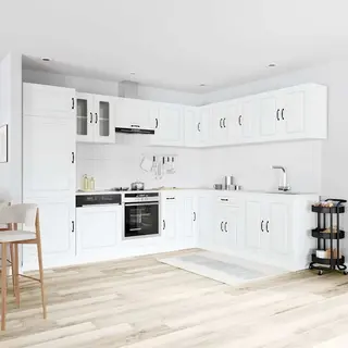 VidaXL 14-delige Keukenkastenset Kalmar Bewerkt Hout Wit