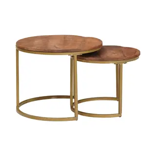 Nesting Coffee Tables 2 Pcs Solid Mango Wood And Steel Vidaxl