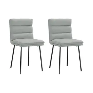 VidaXL Eetstoelen Set Van 2 Lichtgrijs Fluweel