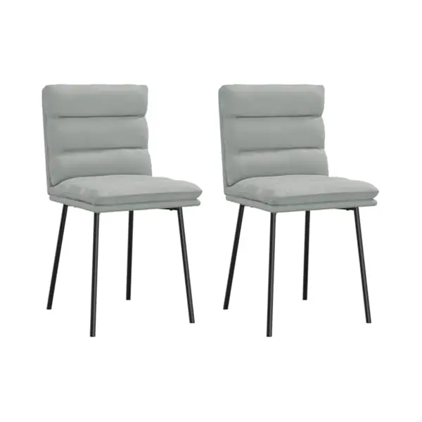 VidaXL Eetstoelen Set Van 2 Lichtgrijs Fluweel thumbnail