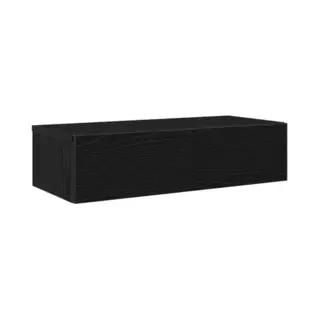 VidaXL Wall Shelf With Drawers Black 60x26.5x15 Cm Engineered Wood, Wall Shelf With Cabinet, Wall Mounted Storage Cabinet, Wall Storage Unit