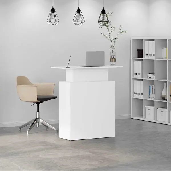 VidaXL Receptiebureau Wit 100x40x104 Cm Bewerkt Hout thumbnail