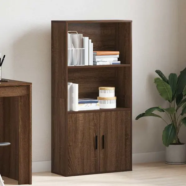 VidaXL Boekenkast 60x24x120 Cm Bewerkt Hout Bruin Eikenkleurig thumbnail