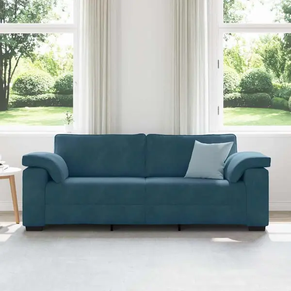 VidaXL 3-Sitzer-Sofa Blau 220x77x82 Cm Samt thumbnail