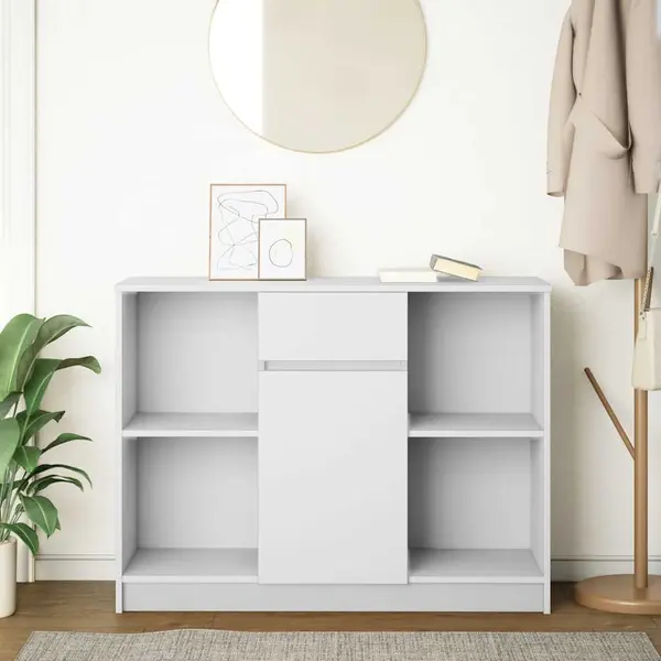 VidaXL Dressoir Met Lade 101x35x76 Cm Spaanplaat Wit thumbnail