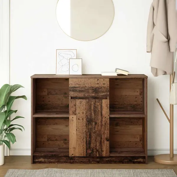 VidaXL Dressoir Met Lade 101x35x76 Cm Spaanplaat Oud Hout thumbnail