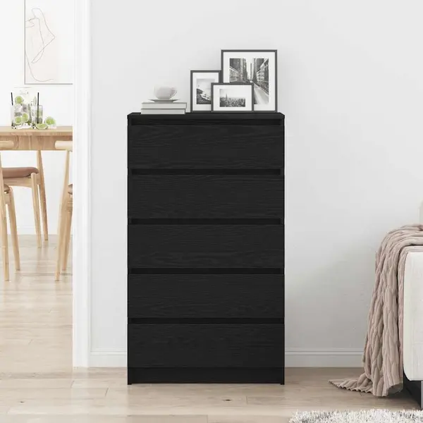 VidaXL Ladekast 60x36x103 Cm Bewerkt Hout Zwart Eikenkleur thumbnail