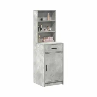 VidaXL Highboard Concrete Grey 40 X 40.5 X 135 Cm Engineered Wood, Stylish Living Room Storage, Rectangular Highboard Unit, Minimalist Furniture,