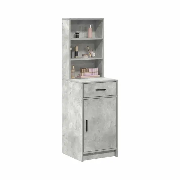 VidaXL Highboard Concrete Grey 40 X 40.5 X 135 Cm Engineered Wood, Stylish Living Room Storage, Rectangular Highboard Unit, Minimalist Furniture, thumbnail