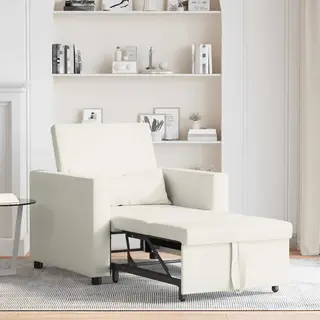 Einzel-schlafsofa Mit Rädern Creme 90 X 165 X 87 Cm Samt Vidaxl