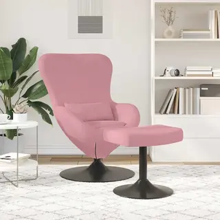 VidaXL Ei Stoel Met Voetensteun Roze Fluweel