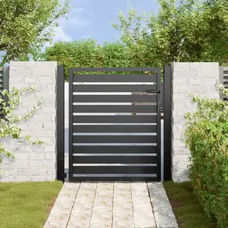 Garden Gate Lockable Black 100x100 Cm Aluminium Vidaxl