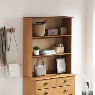 VidaXL Hutch Askim 91 X 30 X 104 Cm Bois De Pin Massif, Haut De Gamme, Buffet Moderne En Pin Rectangulaire, Espace De Rangement Pratique, étagères