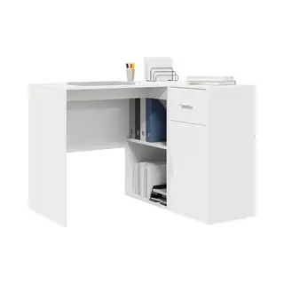 Corner Desk 2 Pcs White 102 X 50 X 75 Cm Engineered Wood Vidaxl