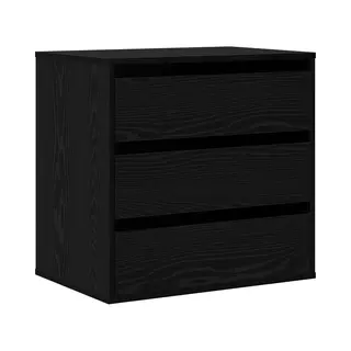 VidaXL Chest Of Drawers With Drawer Other Black Oak 60 X 41 X 58 Cm, Modern Bedroom Organizer, Rectangular Storage Unit For Clothing, Textured Drawer,
