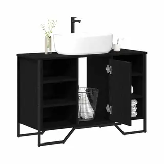 Vidaxl - Bathroom Sink Cabinet Black Oak 91x35x60 Cm Engineered Wood