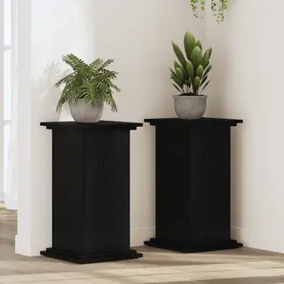 Plant Stand Black Oak 33 X 33 X 60 Cm Engineered Wood Vidaxl