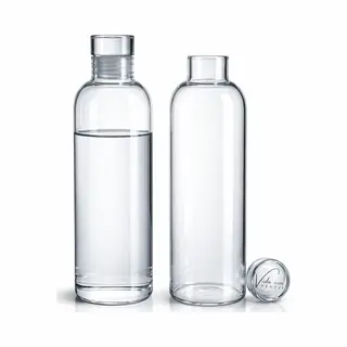 Vida con Ventji Ventji - Glazen Drinkfles - 2 Stuks - Waterfles Glas - 500ML - Glazen Dop - Duurzaam - Lekvrij - Transparant Glas