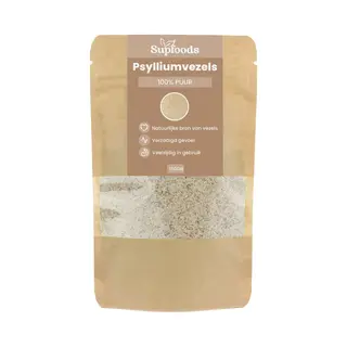 Supfoods Psylliumvezels 100% Puur - 150gram - Psyllium Husk Of Vlozaad Is Rijk Aan IJzer, Magnesium En Calcium - Vezel Supplement - Psylliumvezels Voor