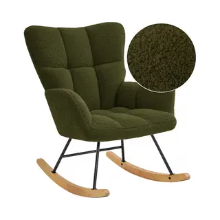 Sittt Schommelstoel - Relaxstoel Babykamer - Fauteuil - Voedingsstoel - Donker Groen