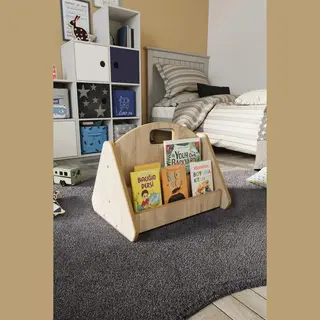 Zeo Wood Boekenkast Kind - Boekenrek Kind - Boekenrek Kinderkamer - Kinderboekenkast - Montessori Boekenkast - Houtkleur - Boekenkast Staand